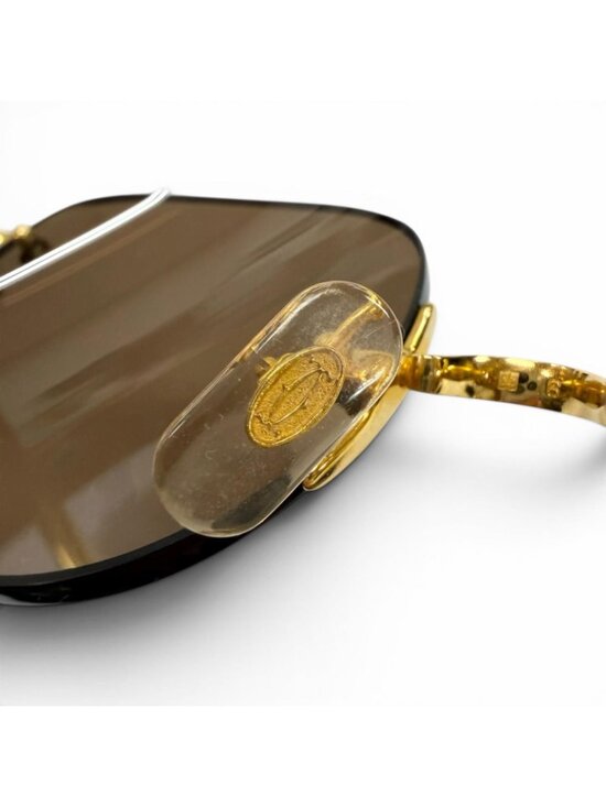 Cartier Rimless Two Point 2C Decor Eyewear Sunglasses Gold Bordeaux Brown 18 main image 9